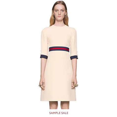 gucci wool silk dress with web